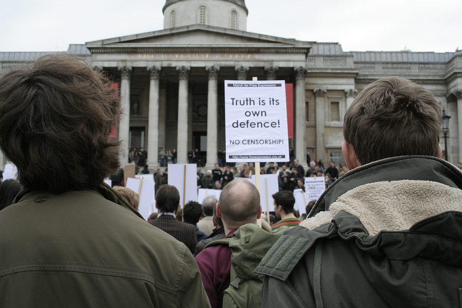 March for Free Expression, Trafalgar Square 25th March 2006 in response to Danish Cartoons - London - A City and its People A photographic study by Christopher John Ball - Photographer and Writer