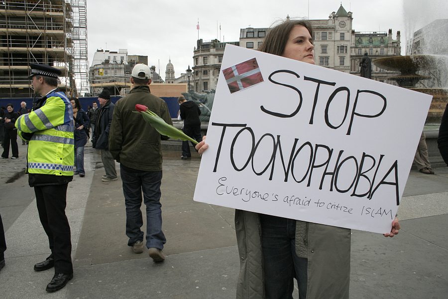 March for Free Expression, Trafalgar Square 25th March 2006 in response to Danish Cartoons - London - A City and its People A photographic study by Christopher John Ball - Photographer and Writer