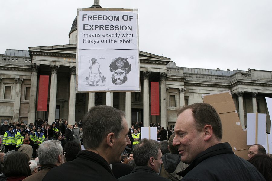 March for Free Expression, Trafalgar Square 25th March 2006 in response to Danish Cartoons - London - A City and its People A photographic study by Christopher John Ball - Photographer and Writer