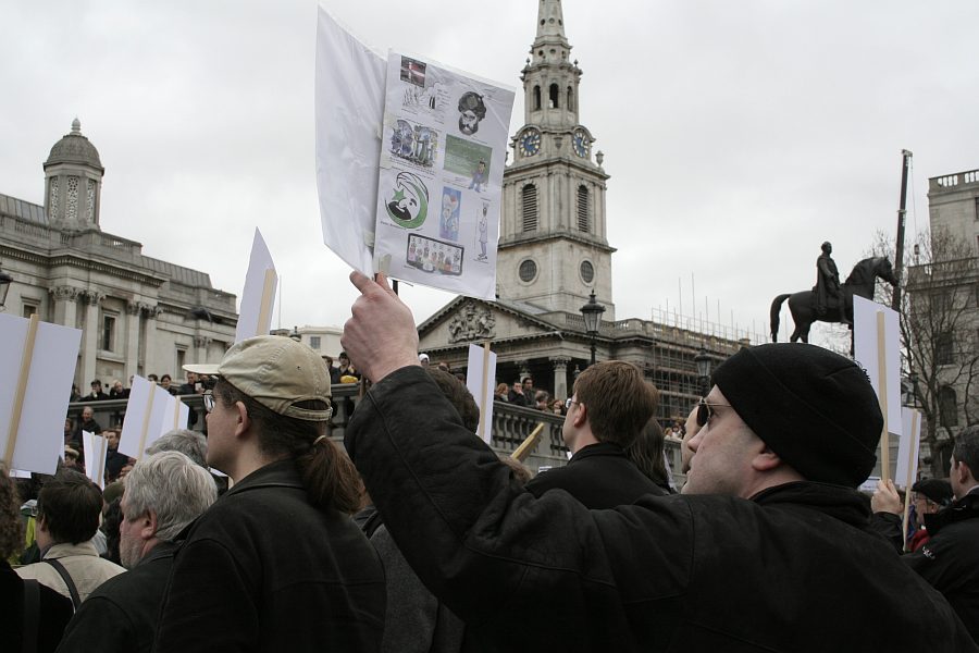 March for Free Expression, Trafalgar Square 25th March 2006 in response to Danish Cartoons - London - A City and its People A photographic study by Christopher John Ball - Photographer and Writer