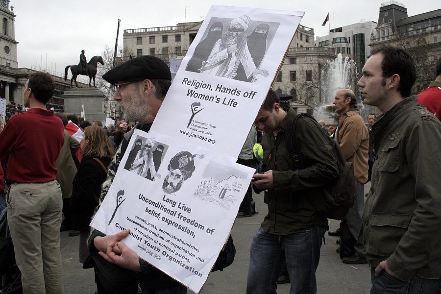 March for Free Expression, Trafalgar Square 25th March 2006 in response to Danish Cartoons - London - A City and its People A photographic study by Christopher John Ball - Photographer and Writer