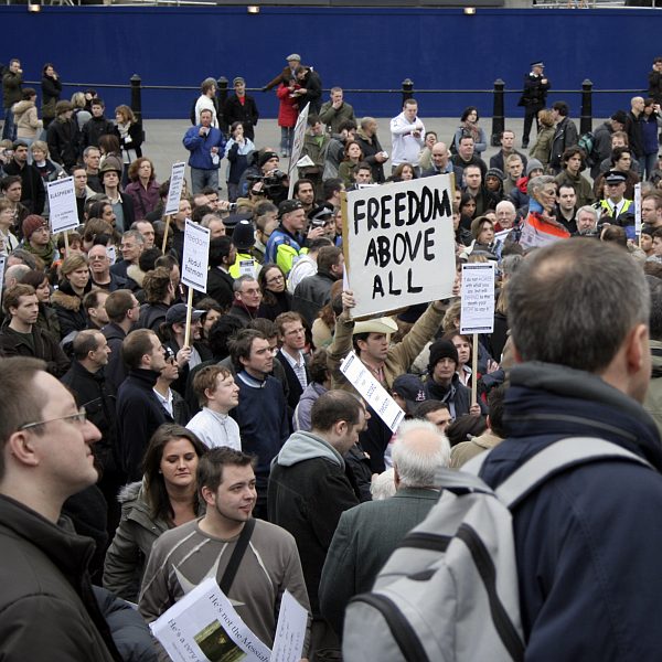 March for Free Expression, Trafalgar Square 25th March 2006 in response to Danish Cartoons - London - A City and its People A photographic study by Christopher John Ball - Photographer and Writer