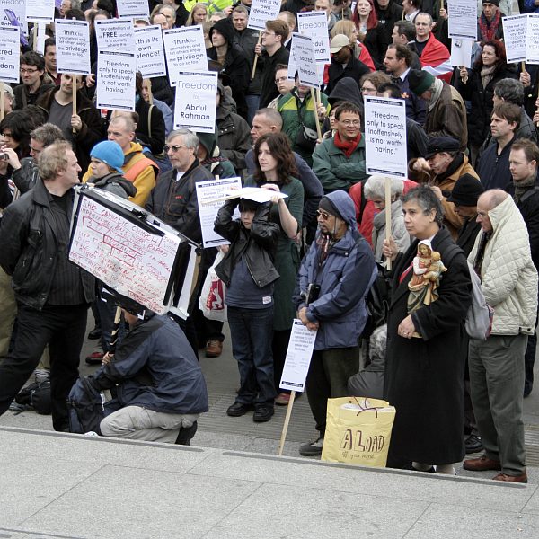 March for Free Expression, Trafalgar Square 25th March 2006 in response to Danish Cartoons - London - A City and its People A photographic study by Christopher John Ball - Photographer and Writer