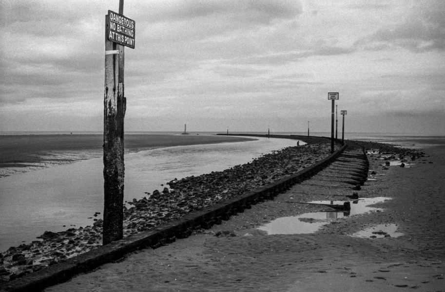 Dangerous Sign. Beach, Llandudno 1992 From British Coastal Resorts - Photographic Essay by Christopher John Ball