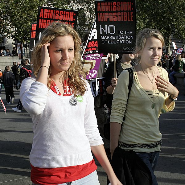 Student Demonstration against Fees at Trafalgar Square 6th October 2006 - London - A City and its People A photographic study by Christopher John Ball - Photographer and Writer