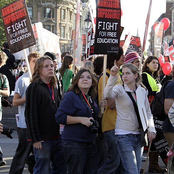 Student Demonstration against Fees at Trafalgar Square 6th October 2006 - London - A City and its People A photographic study by Christopher John Ball - Photographer and Writer