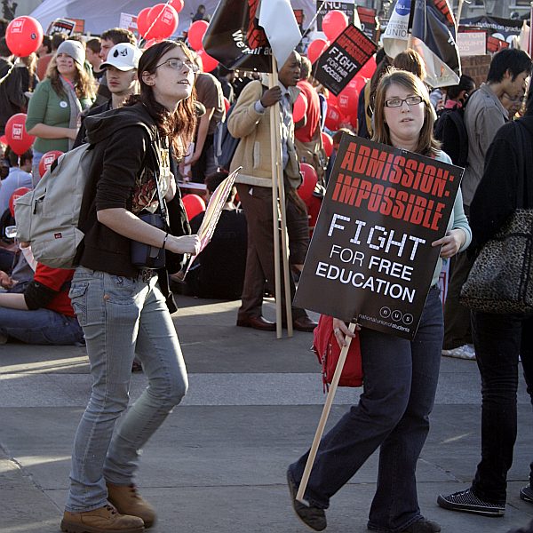 Student Demonstration against Fees at Trafalgar Square 6th October 2006 - London - A City and its People A photographic study by Christopher John Ball - Photographer and Writer