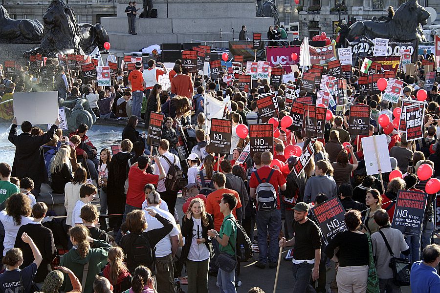 Student Demonstration against Fees at Trafalgar Square 6th October 2006 - London - A City and its People A photographic study by Christopher John Ball - Photographer and Writer