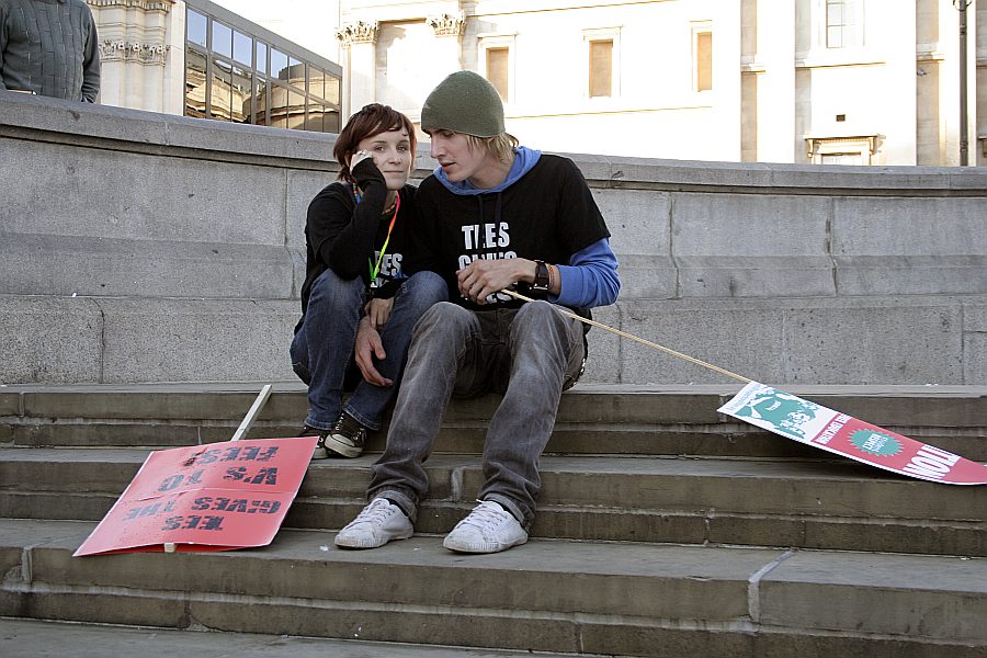 Student Demonstration against Fees at Trafalgar Square 6th October 2006 - London - A City and its People A photographic study by Christopher John Ball - Photographer and Writer