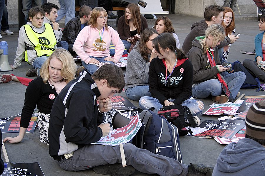 Student Demonstration against Fees at Trafalgar Square 6th October 2006 - London - A City and its People A photographic study by Christopher John Ball - Photographer and Writer