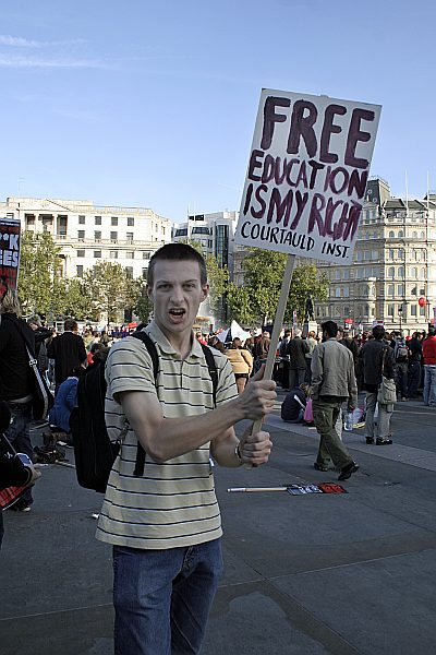 Student Demonstration against Fees at Trafalgar Square 6th October 2006 - London - A City and its People A photographic study by Christopher John Ball - Photographer and Writer