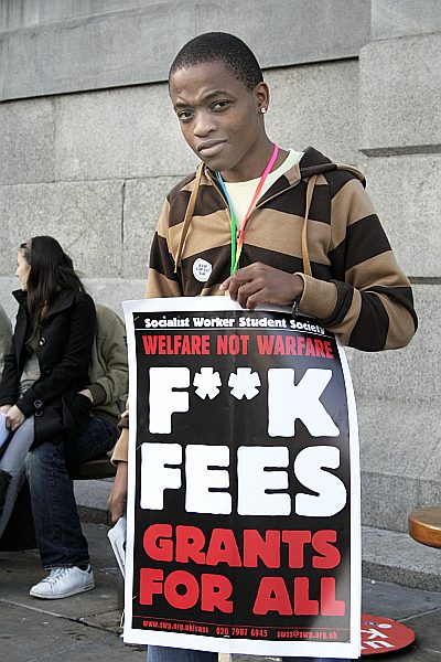 Student Demonstration against Fees at Trafalgar Square 6th October 2006 - London - A City and its People A photographic study by Christopher John Ball - Photographer and Writer