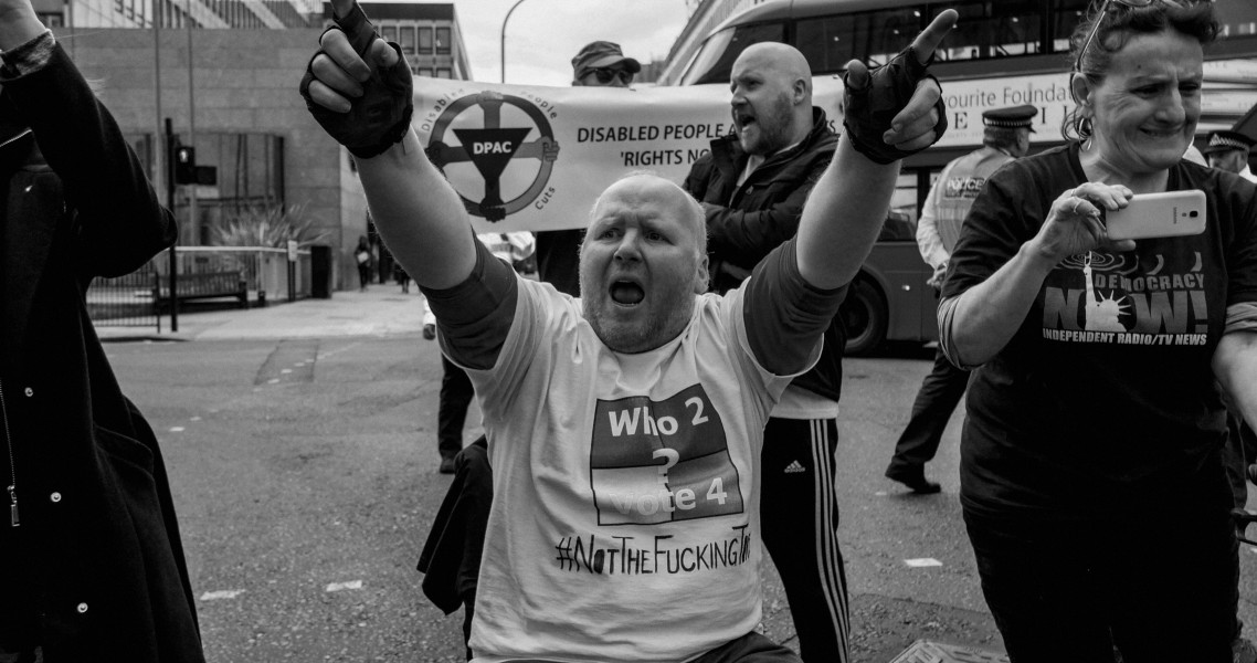 DPAC 'Trash The Tories' Demonstration 2017 General Election, London. 2nd May 2017 - Part One - Road Block.