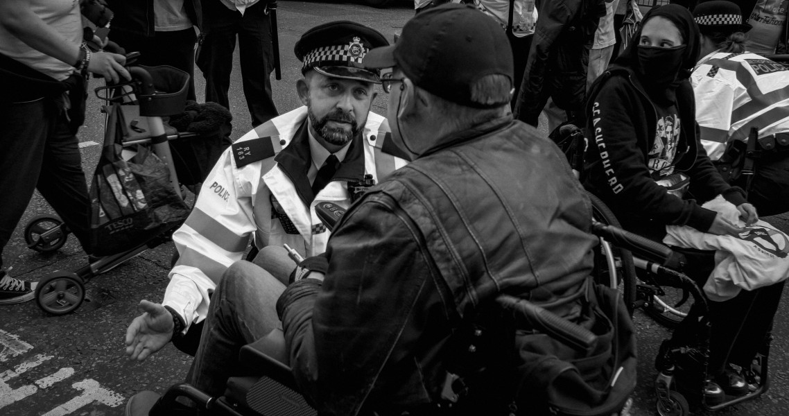 DPAC 'Trash The Tories' Demonstration 2017 General Election, London. 2nd May 2017 - Part One - Road Block.