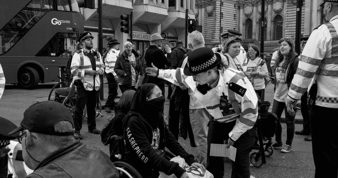 DPAC 'Trash The Tories' Demonstration 2017 General Election, London. 2nd May 2017 - Part One - Road Block.