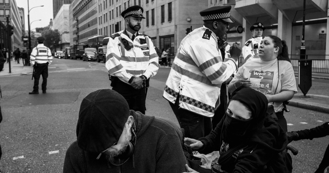 DPAC 'Trash The Tories' Demonstration 2017 General Election, London. 2nd May 2017 - Part One - Road Block.