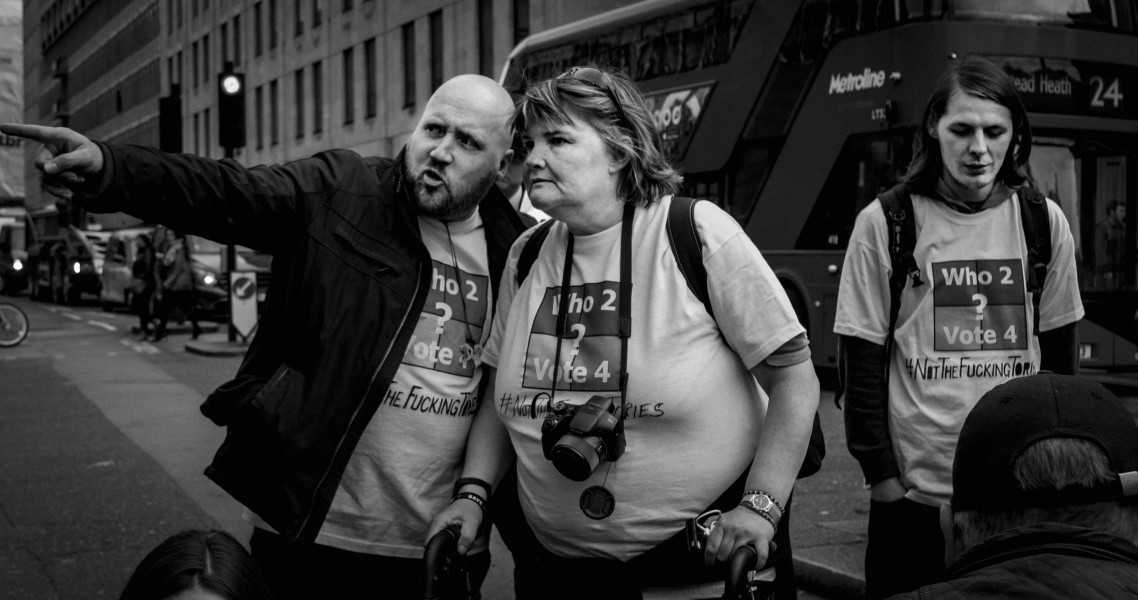 DPAC 'Trash The Tories' Demonstration 2017 General Election, London. 2nd May 2017 - Part One - Road Block.