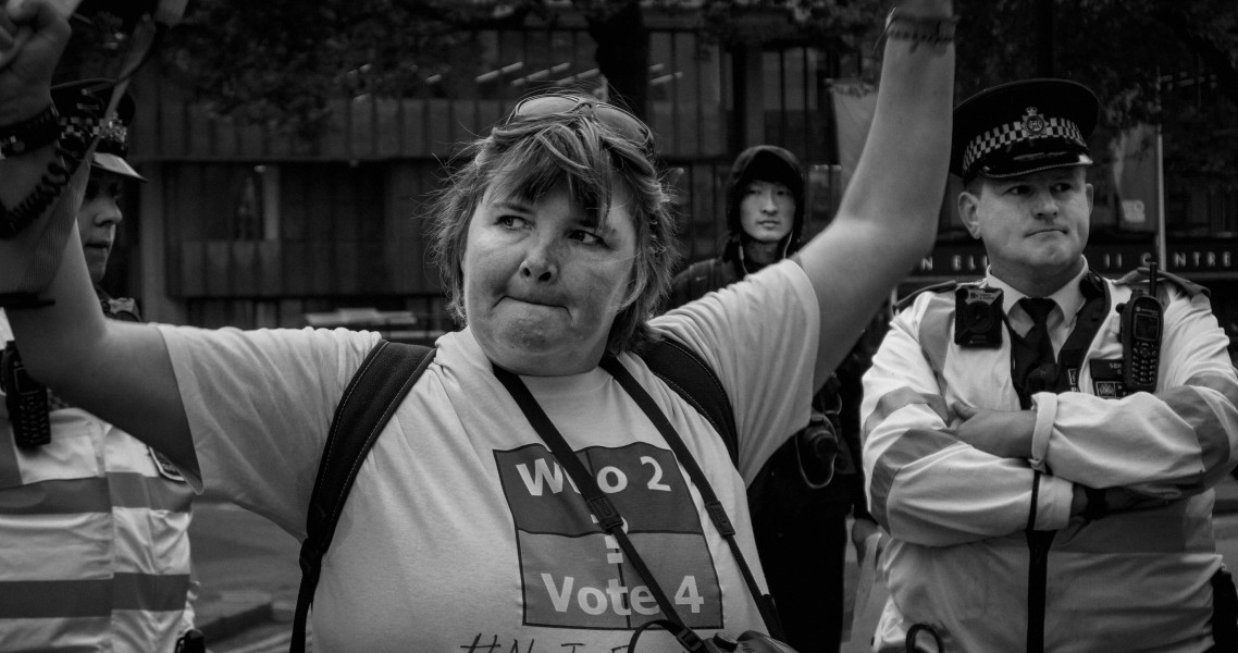 DPAC 'Trash The Tories' Demonstration 2017 General Election, London. 2nd May 2017 - Part One - Road Block.