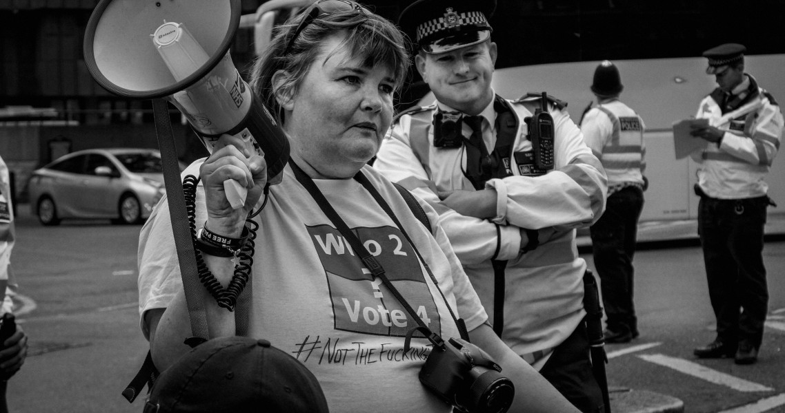 DPAC 'Trash The Tories' Demonstration 2017 General Election, London. 2nd May 2017 - Part One - Road Block.