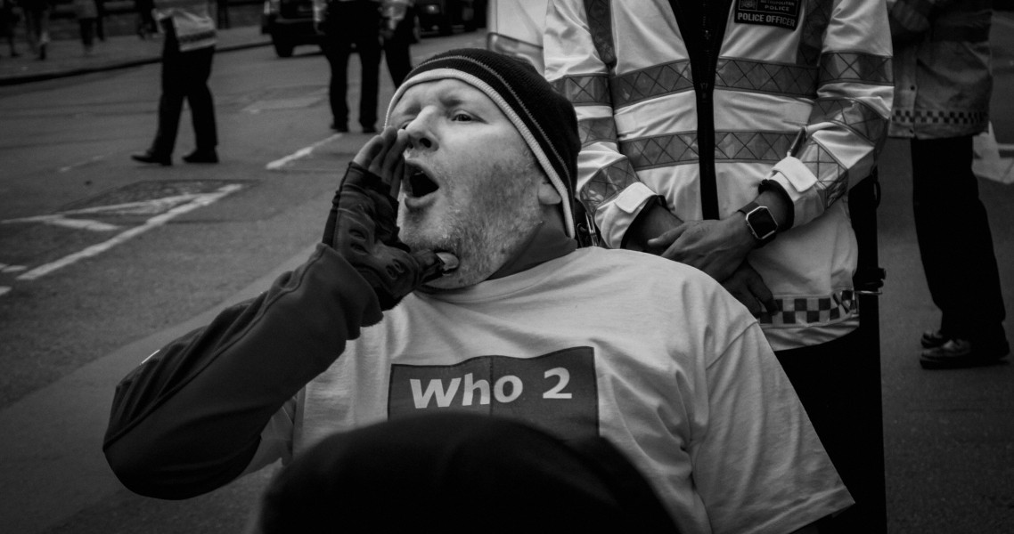 DPAC 'Trash The Tories' Demonstration 2017 General Election, London. 2nd May 2017 - Part One - Road Block.