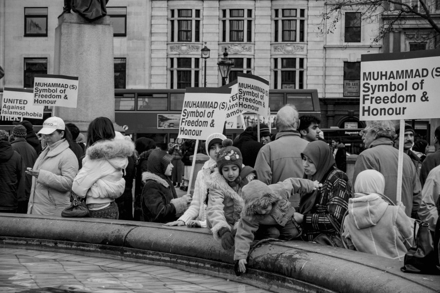 Demonstration against Danish Cartoons held by Muslims at Trafalgar Square 11th February 2006 - London - A City and its People A photographic study by Christopher John Ball - Photographer and Writer