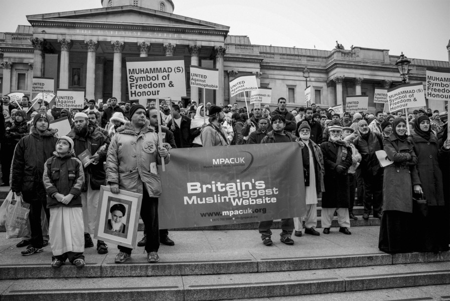 Demonstration against Danish Cartoons held by Muslims at Trafalgar Square 11th February 2006 - London - A City and its People A photographic study by Christopher John Ball - Photographer and Writer