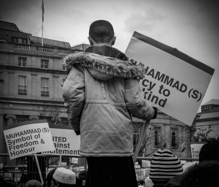 Demonstration against Danish Cartoons held by Muslims at Trafalgar Square 11th February 2006 - London - A City and its People A photographic study by Christopher John Ball - Photographer and Writer