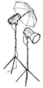 lighting stands with brolly