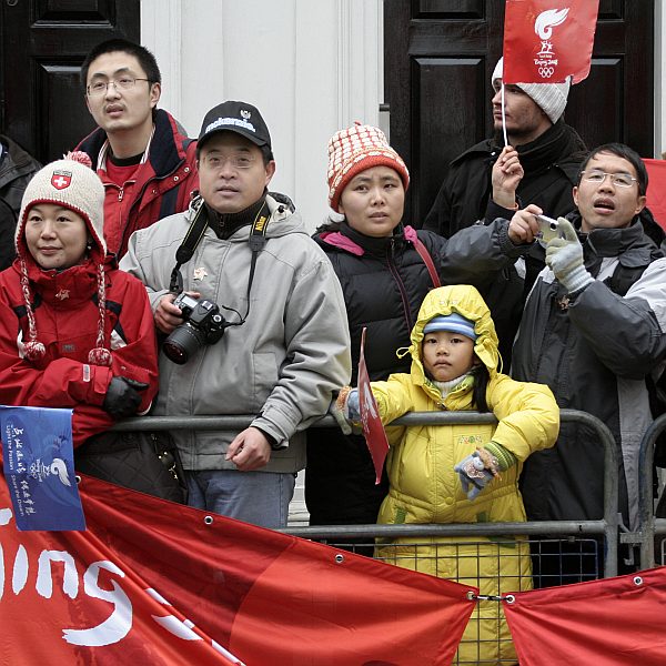 'London - A City and its People' - Olympic Torch Procession with Free Tibet Protest near Russell Square 6th April 2008 - A photographic study by Christopher John Ball - Photographer and Writer