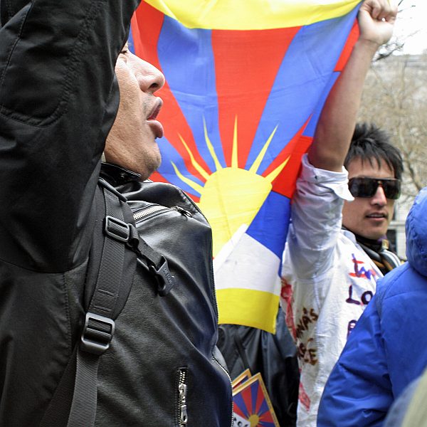 'London - A City and its People' - Olympic Torch Procession with Free Tibet Protest near Russell Square 6th April 2008 - A photographic study by Christopher John Ball - Photographer and Writer