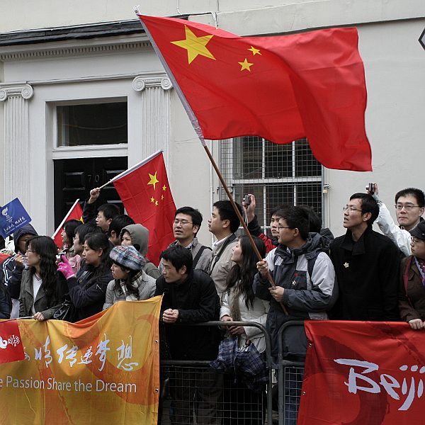 'London - A City and its People' - Olympic Torch Procession with Free Tibet Protest near Russell Square 6th April 2008 - A photographic study by Christopher John Ball - Photographer and Writer