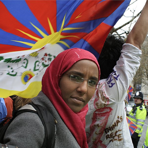 'London - A City and its People' - Olympic Torch Procession with Free Tibet Protest near Russell Square 6th April 2008 - A photographic study by Christopher John Ball - Photographer and Writer