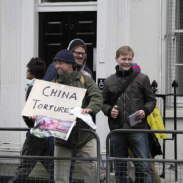 'London - A City and its People' - Olympic Torch Procession with Free Tibet Protest near Russell Square 6th April 2008 - A photographic study by Christopher John Ball - Photographer and Writer