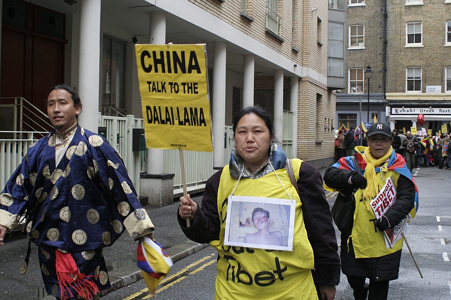 'London - A City and its People' - Olympic Torch Procession with Free Tibet Protest near Russell Square 6th April 2008 - A photographic study by Christopher John Ball - Photographer and Writer